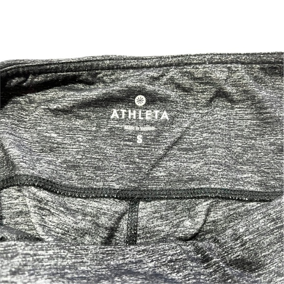 Athleta Black Marled Athletic Cropped Capri Pull On Legging Tights Size Small - Picture 6 of 17